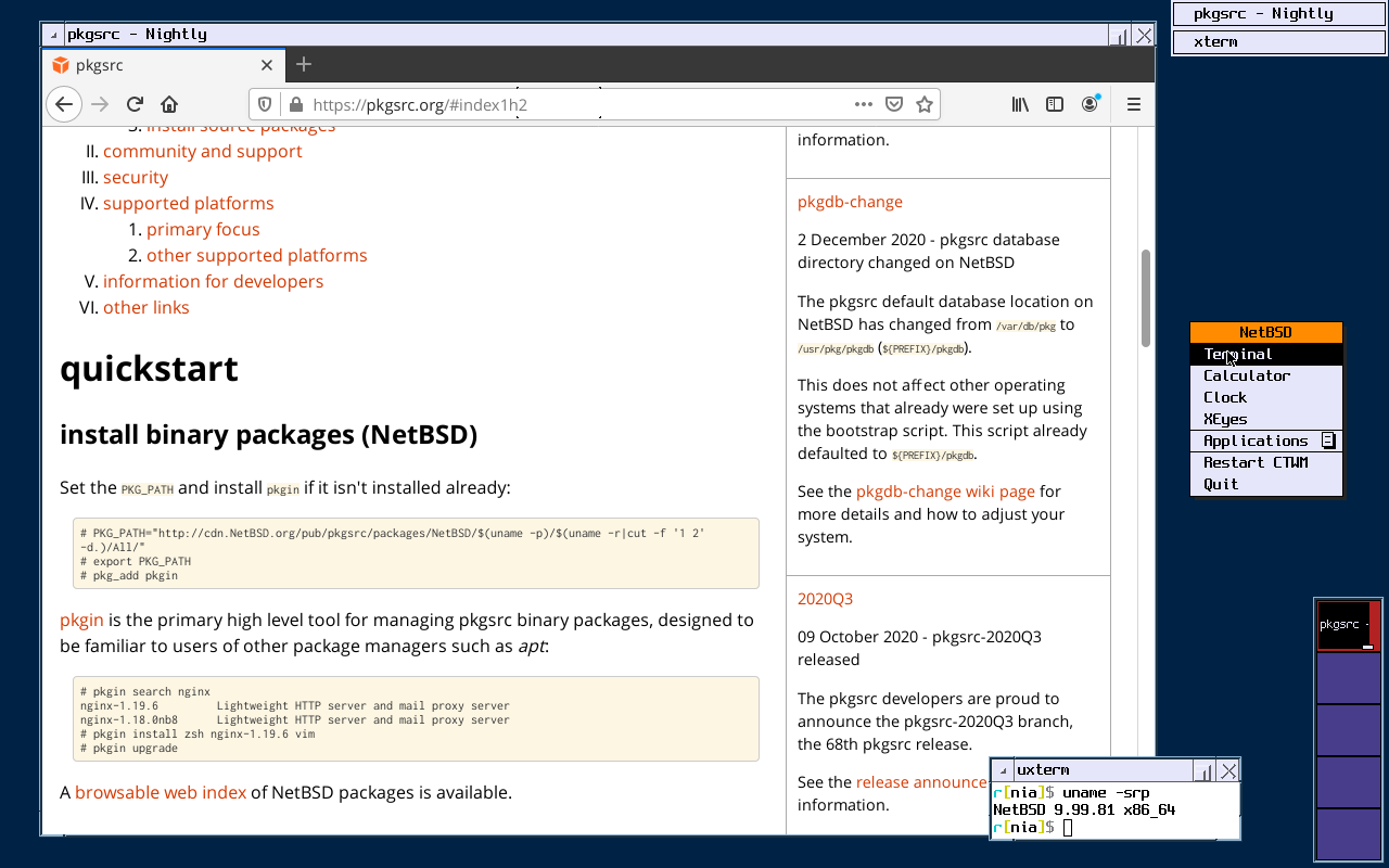 Screenshots and photographs of NetBSD