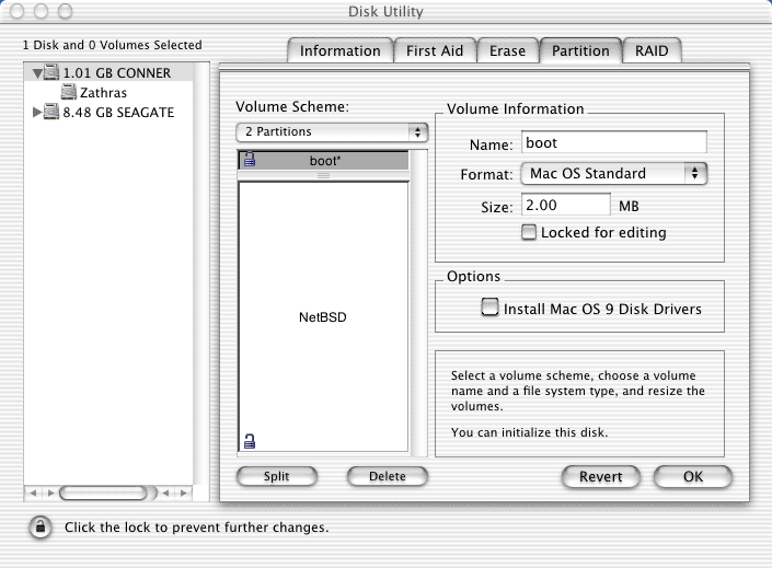 small HFS partition